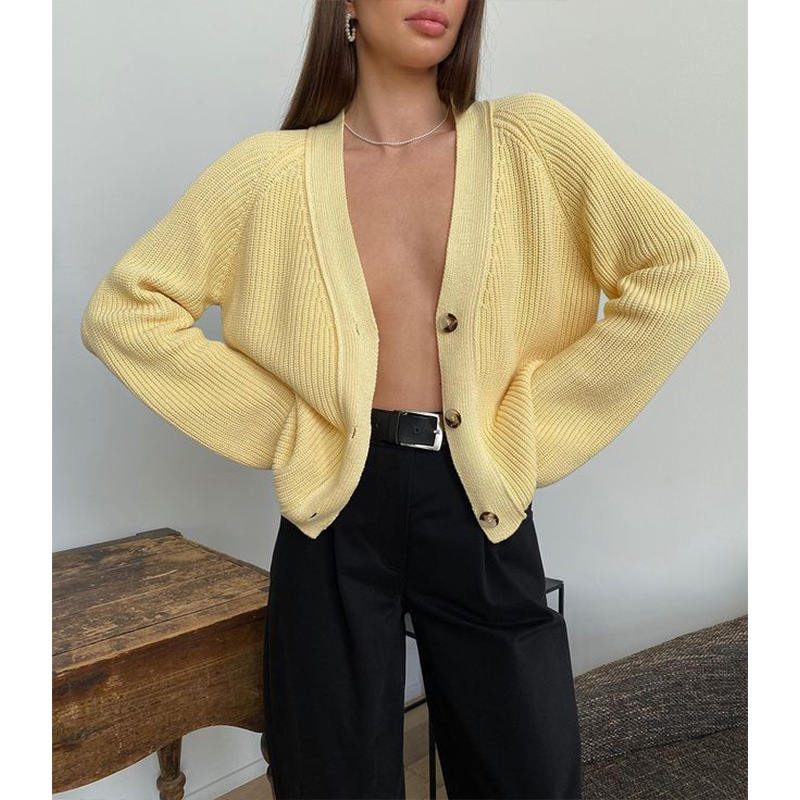 Casava Button Rib-knit Cardigan